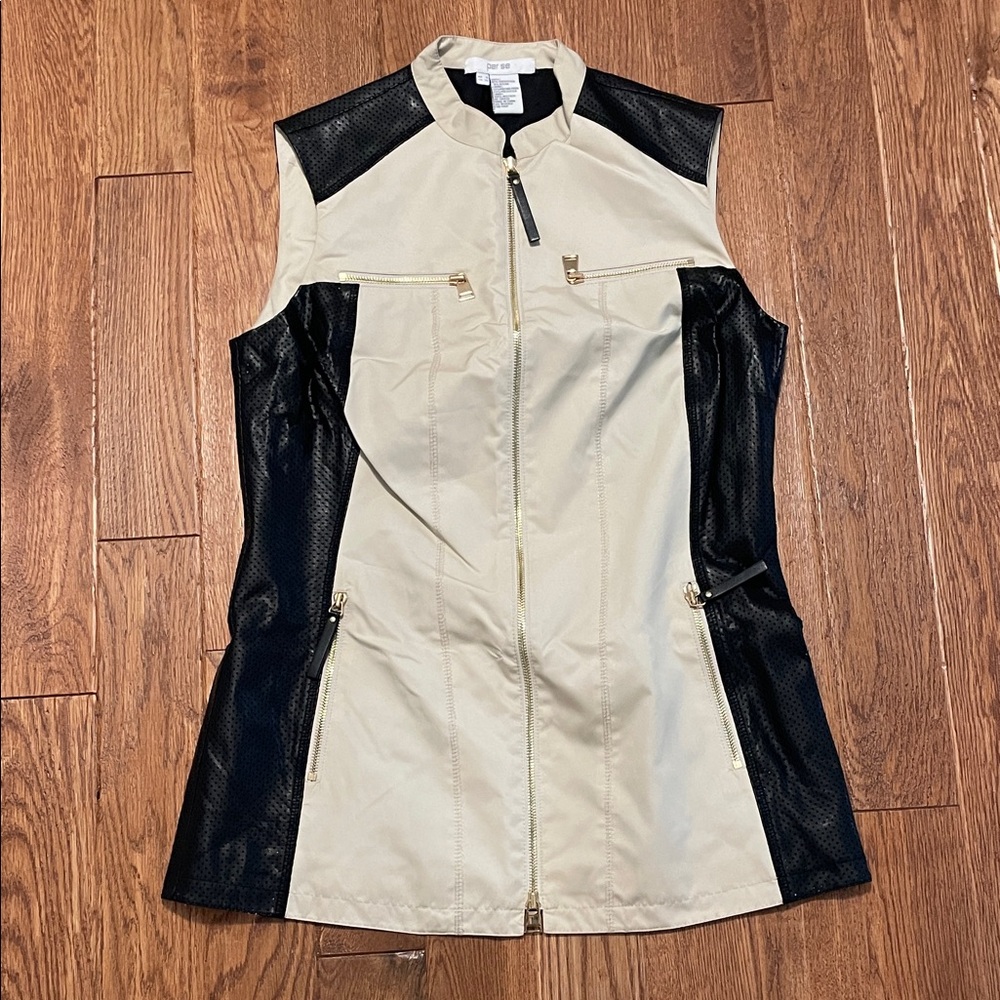 Per Se Black and Cream Women's Vest